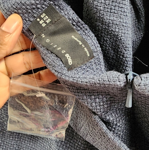 Blue Asos Boucle Halter Neck Tailored romper - Picture 5 of 5